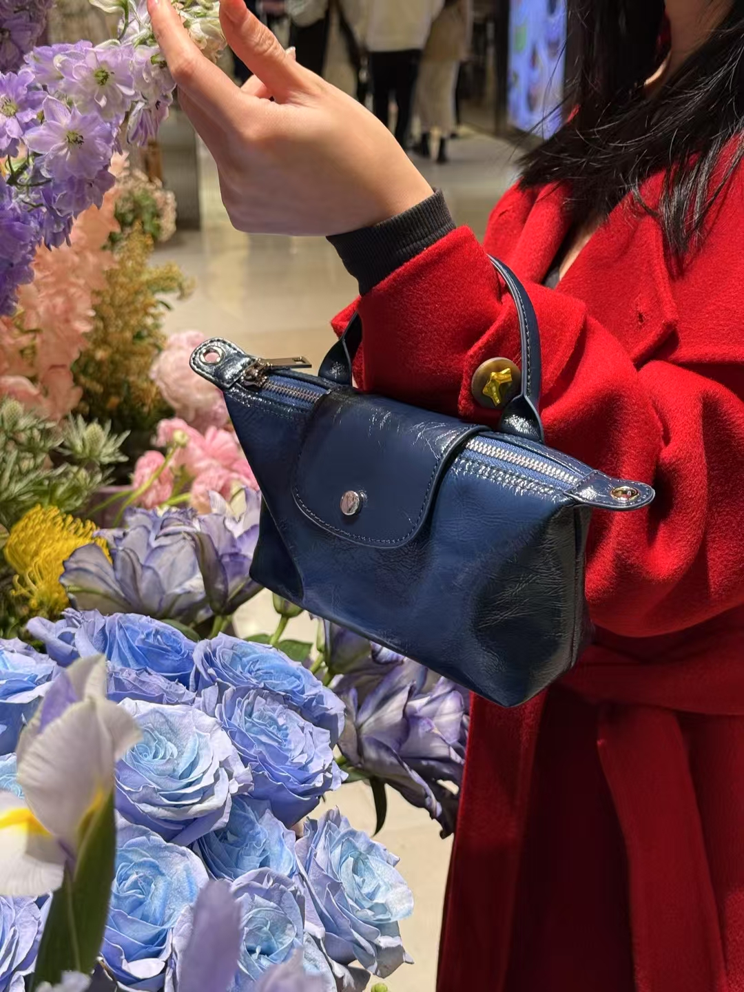 Top-Grain Oil-Waxed Cowhide Small Dumpling Bag genuine leather handbag shoulder bag