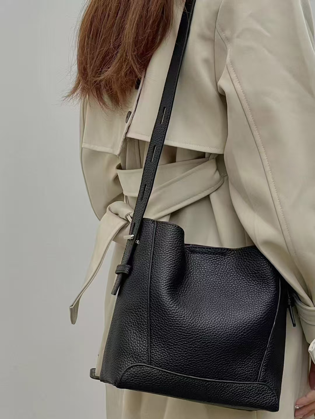 First-layer full-grain cowhide crossbody bag Women's  genuine leather should bag