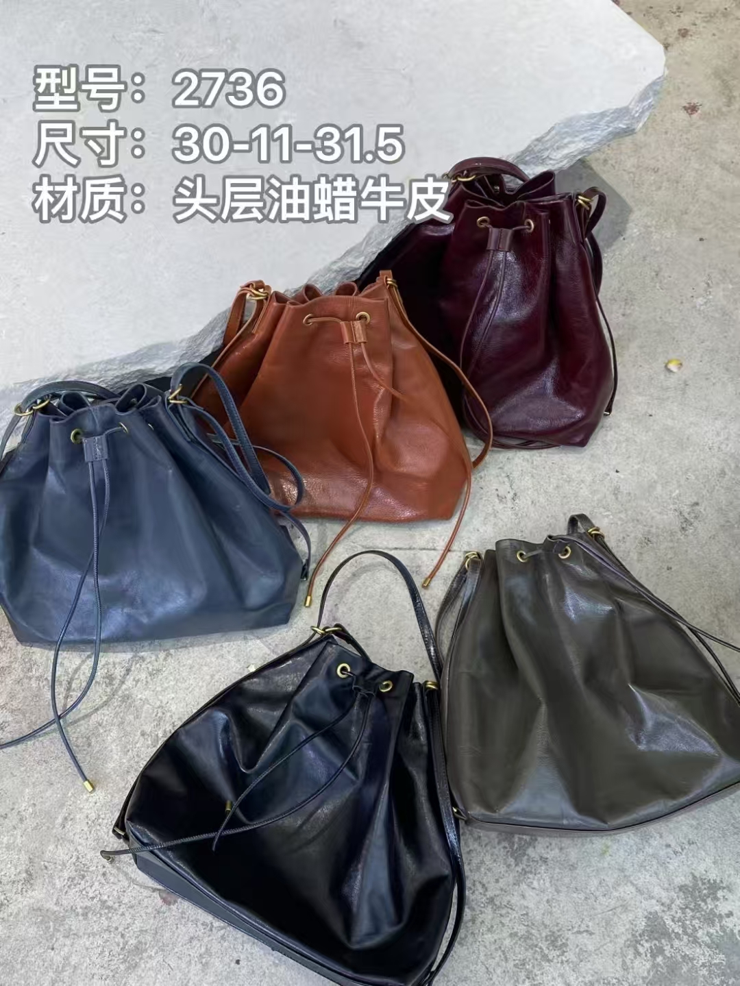 Top-grain oil-waxed cowhide  Large-capacity Single-shoulder and double-shoulder bag leather backpack