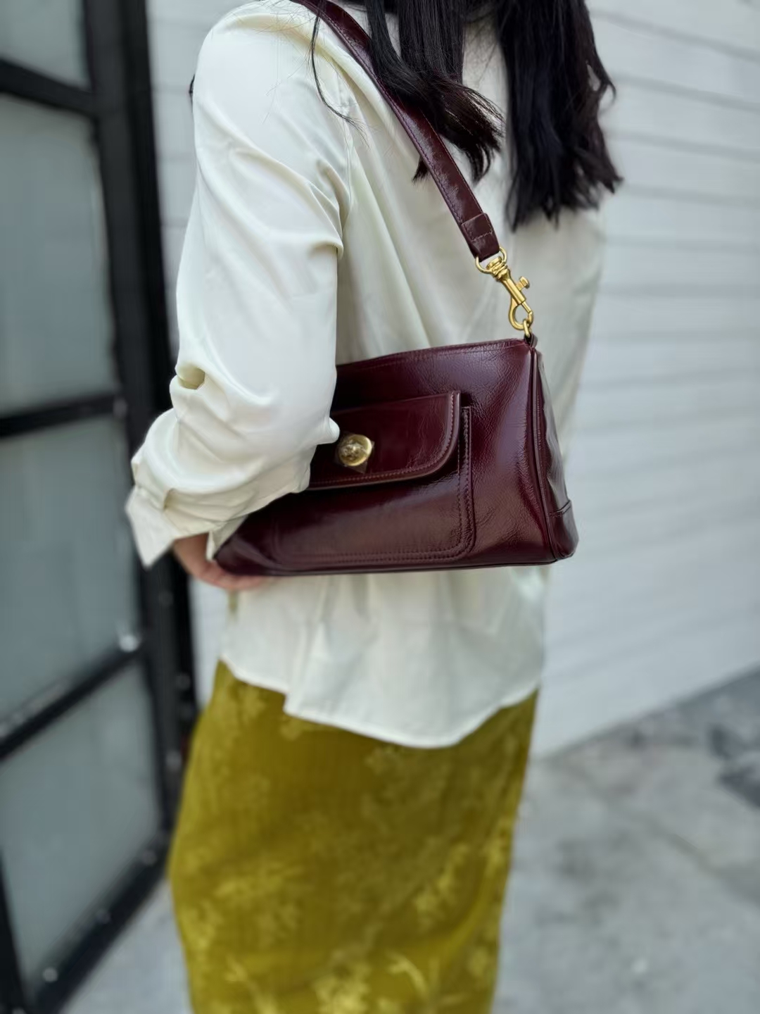 Top-grain Full-grain Cowhide Single shoulder and Cross body Bag Vintage genuine leather should bag