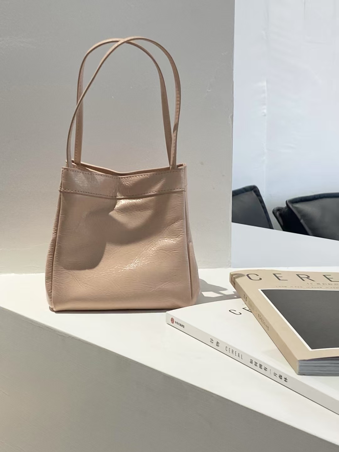 Top-grain Oil-Waxed Cowhide Small Square Basket Bag genuine leather should crossbody bag