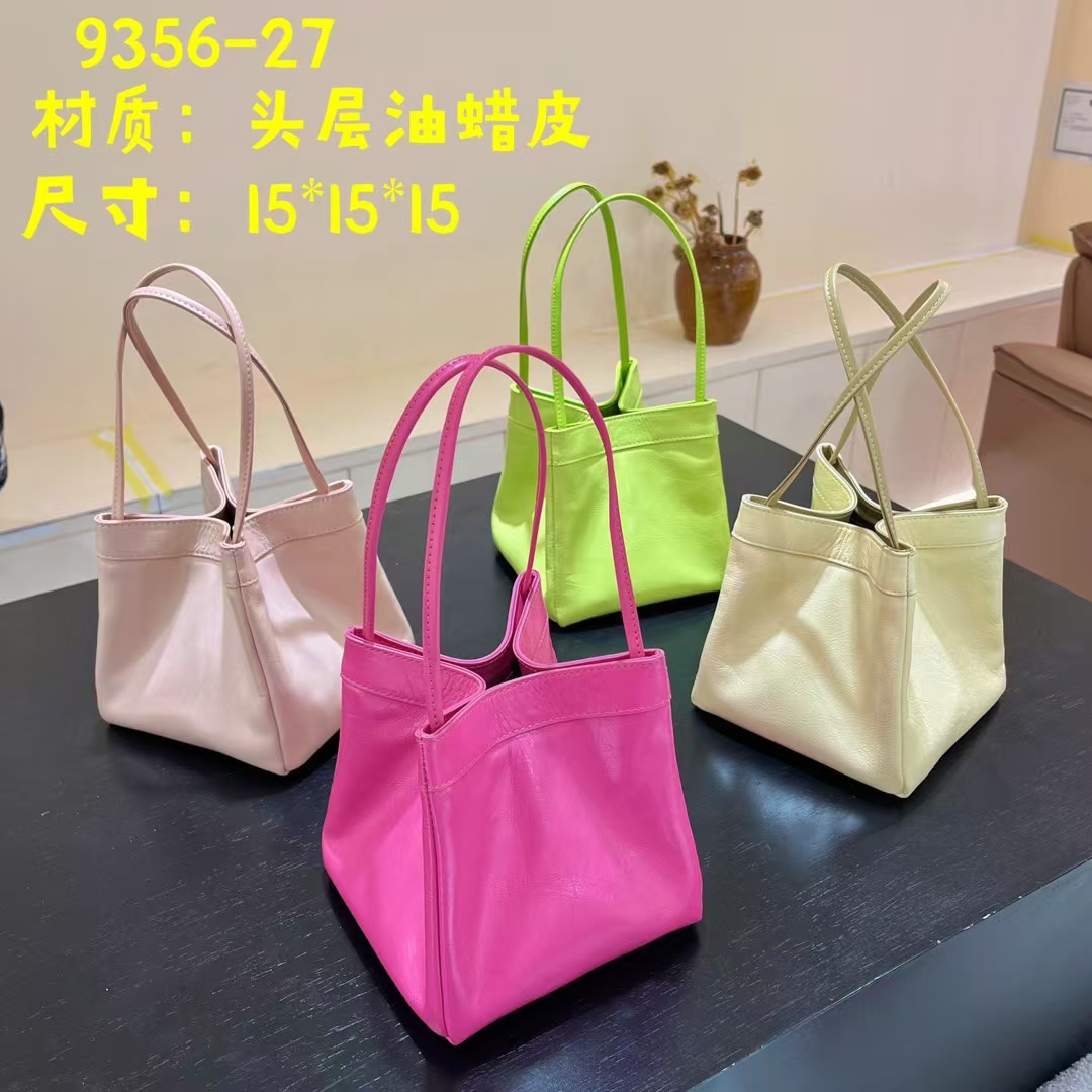 Top-grain Oil-Waxed Cowhide Small Square Basket Bag genuine leather should crossbody bag