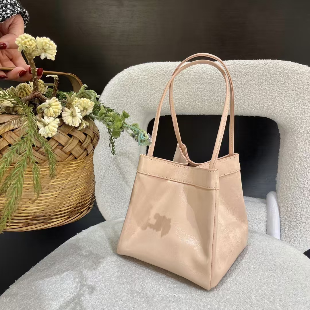 Top-grain Oil-Waxed Cowhide Small Square Basket Bag genuine leather should crossbody bag