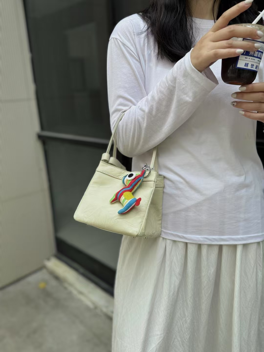 Top-Grain Cowhide Hand-Grabbed Texture Basket-Style  Small Square Bag genuine leather handbag shoulder bag