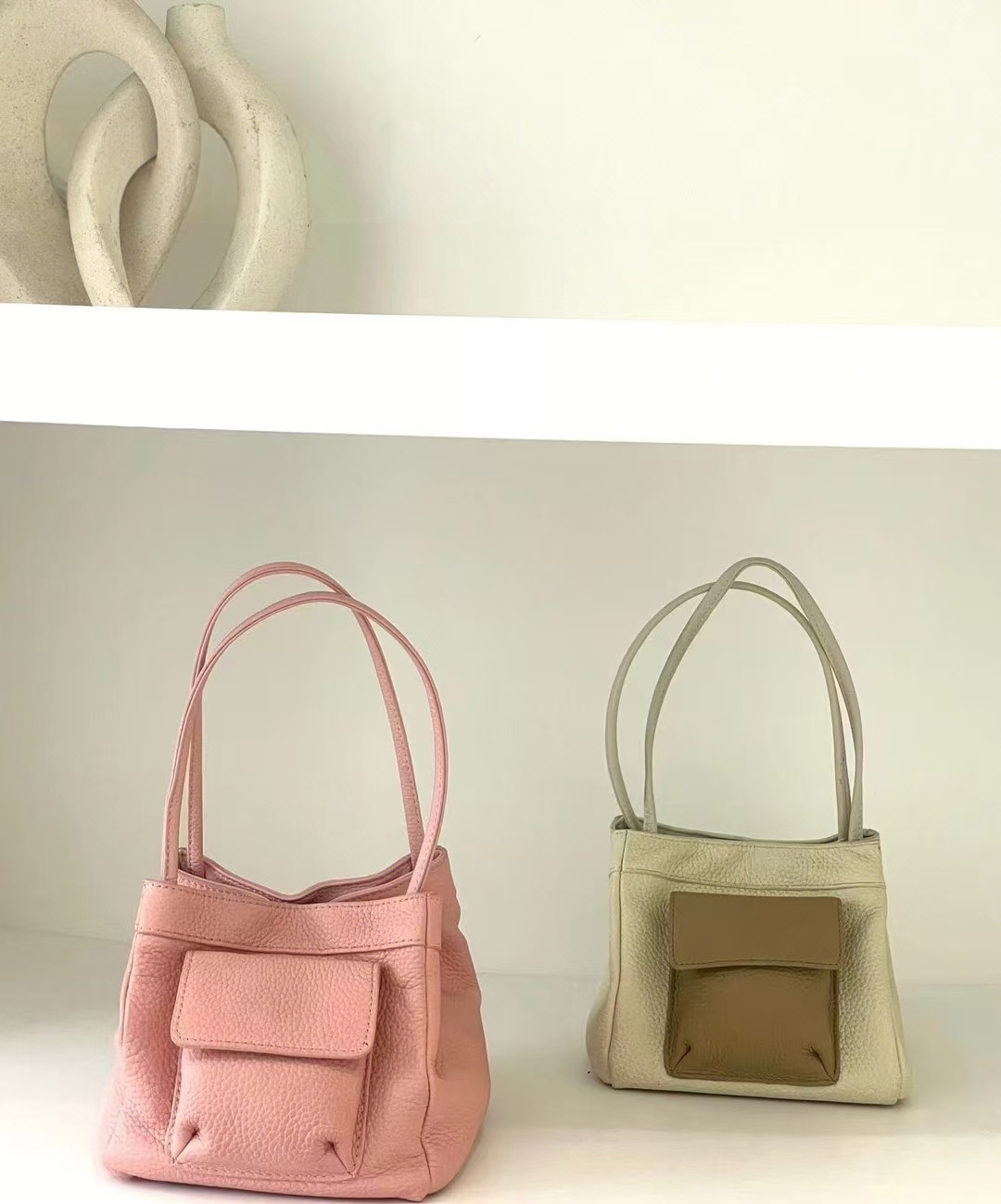 Top-Grain Full-Grain Cowhide Pocket Bag genuine leather handbag crossbody shoulder bag