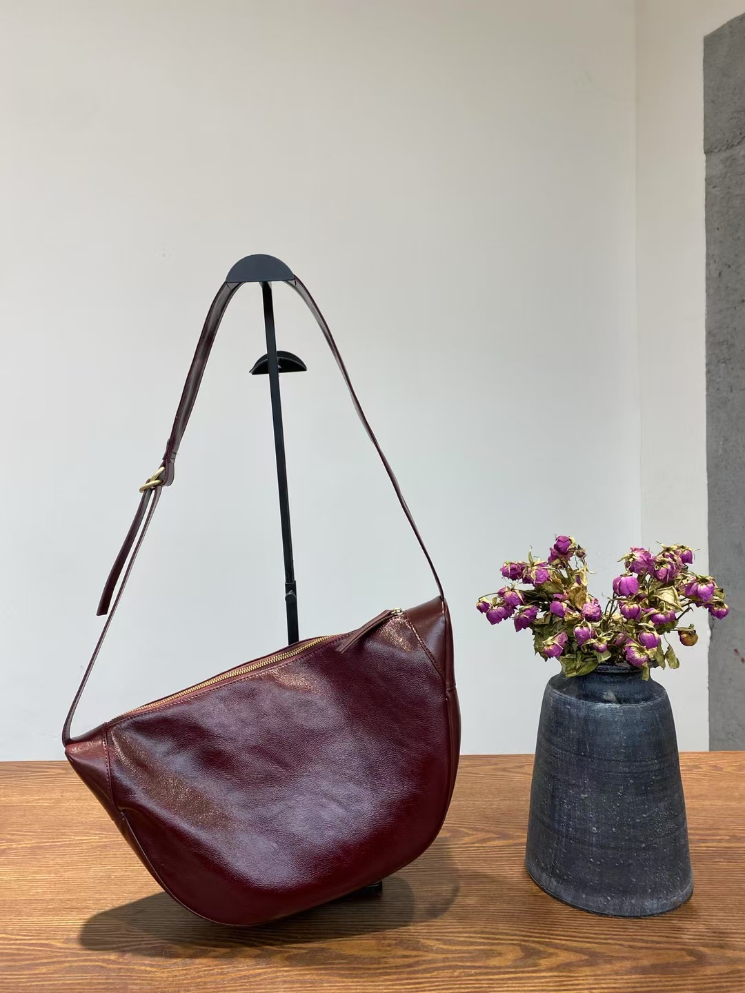 Top-Grain Oil-Waxed Cowhide Large Capacity Dumpling Bag genuine leather shoulder bag cross body bag