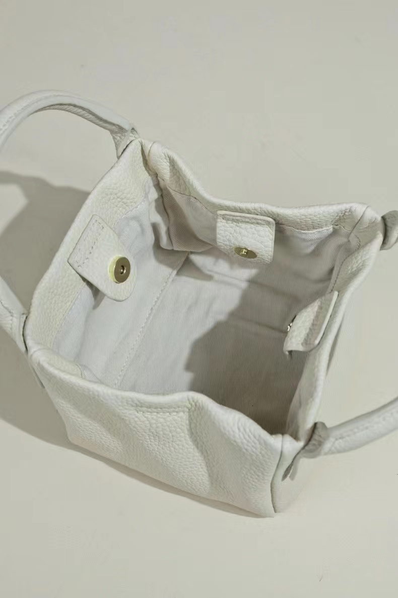 Top-Grain Full-Grain Cowhide Basket-Style Handheld Crossbody Bag genuine leather handbag shoulder bag