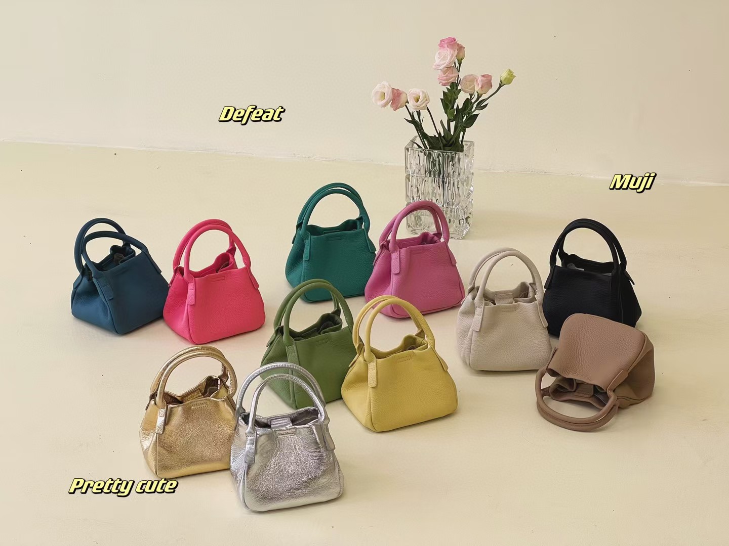 Top-Grain Full-Grain Cowhide Basket-Style Handheld Crossbody Bag genuine leather handbag shoulder bag
