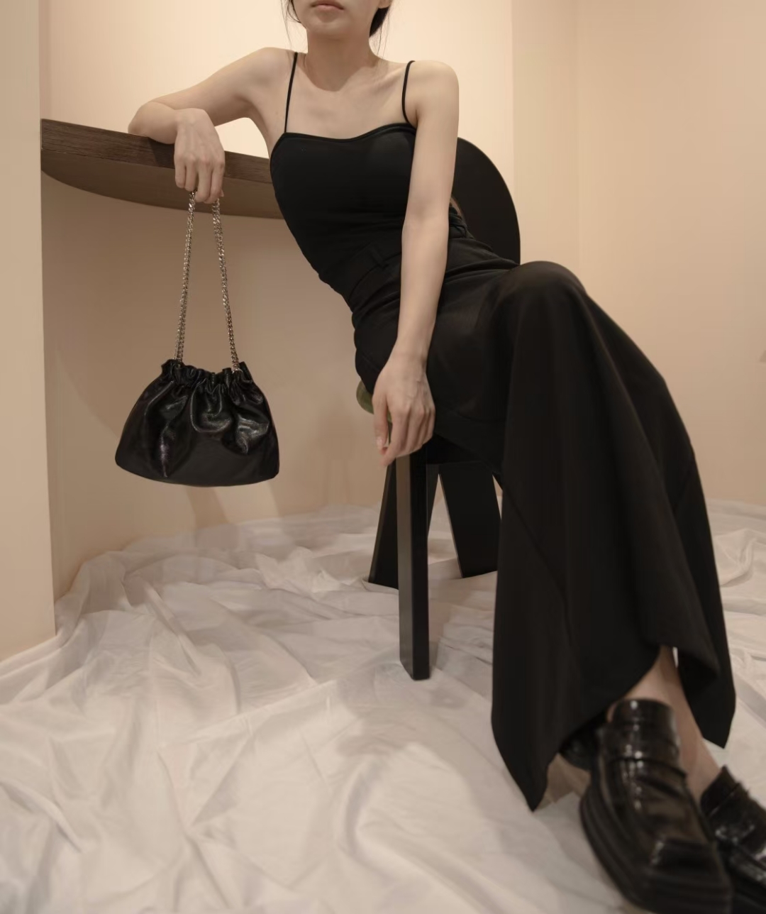 Top Grain Oil-Waxed Cowhide Pleated Bag genuine leather shoulder bag women's fashion shoulder bag