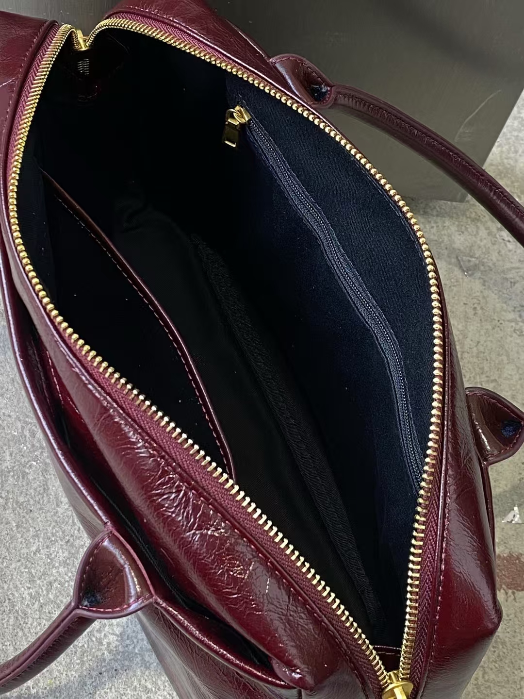 Top-Grain Oil-Waxed Cowhide Handheld genuine leather Tote Bag work bag handbag
