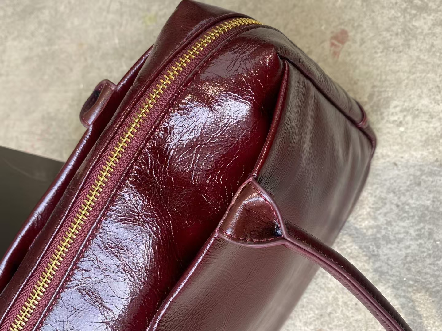 Top-Grain Oil-Waxed Cowhide Handheld genuine leather Tote Bag work bag handbag