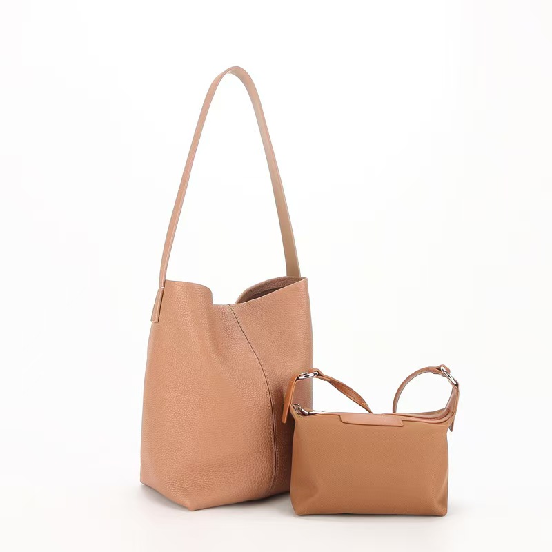 Top-Grain Full-Grain Cowhide Bucket Bag (with Inner Pouch) genuine leather shoulder bag