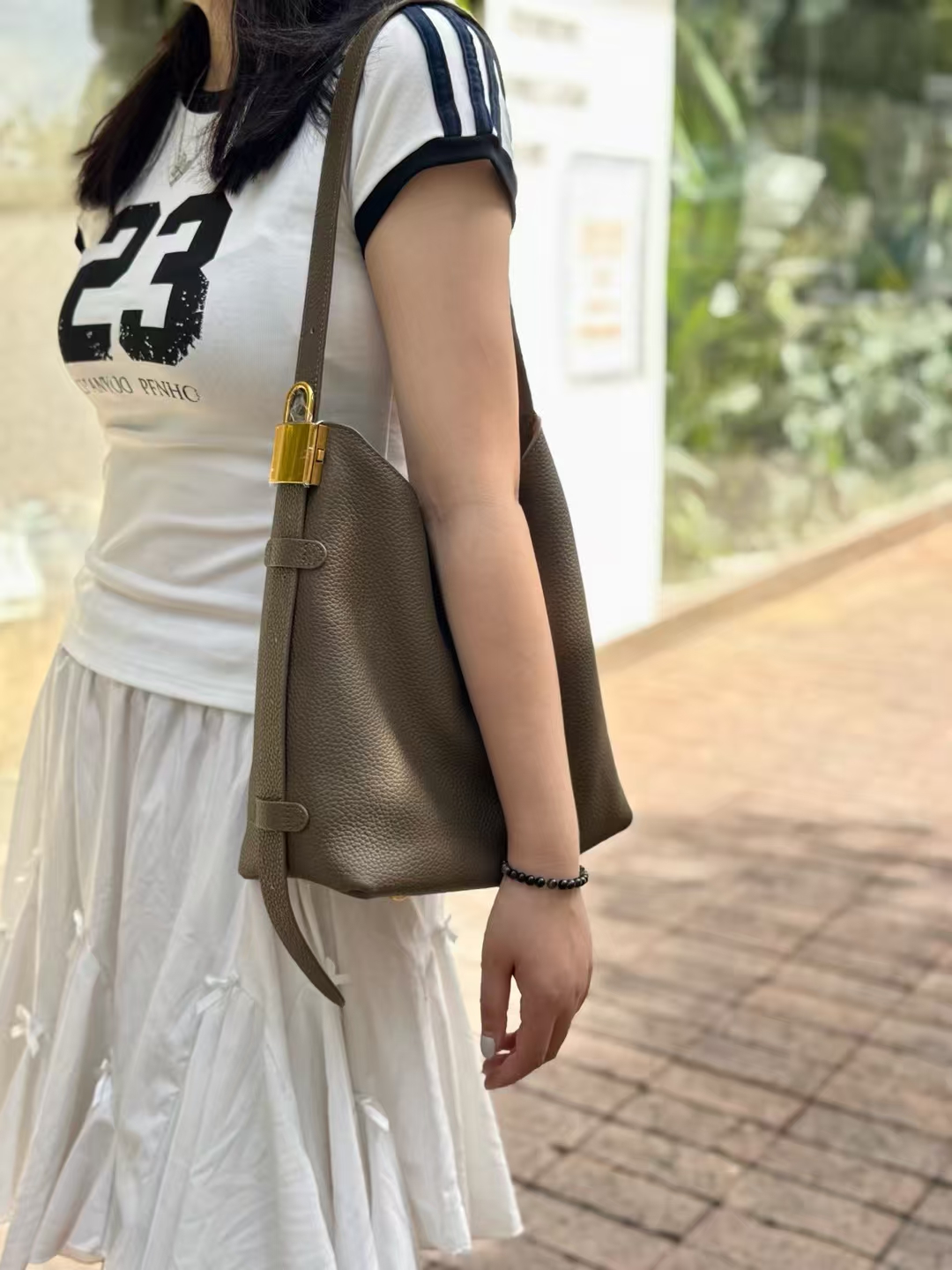 Top-Grain Full-Grain Cowhide Bucket genuine leather shoulder bag Crossbody Bag for women