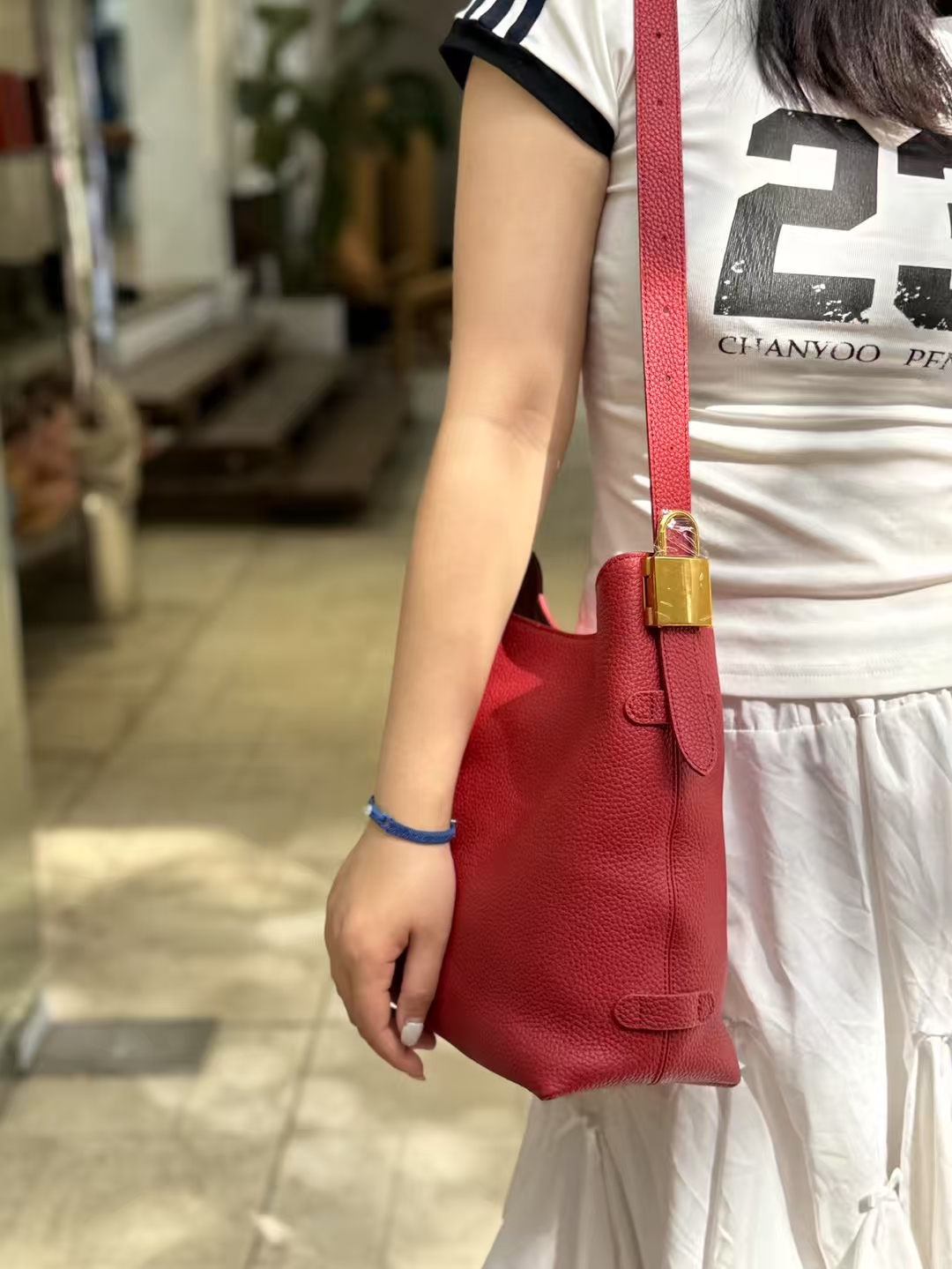 Top-Grain Full-Grain Cowhide Bucket genuine leather shoulder bag Crossbody Bag for women