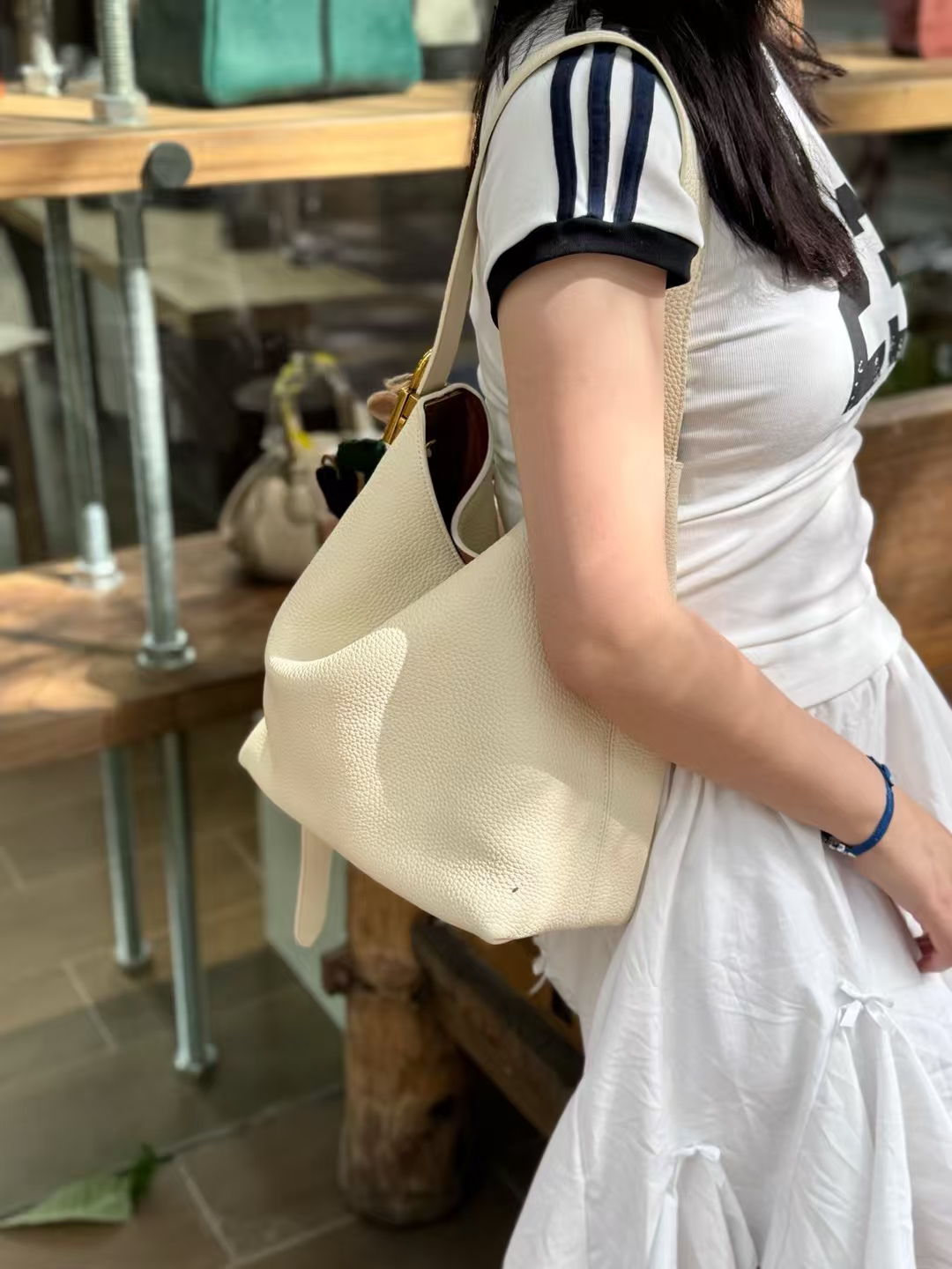 Top-Grain Full-Grain Cowhide Bucket genuine leather shoulder bag Crossbody Bag for women