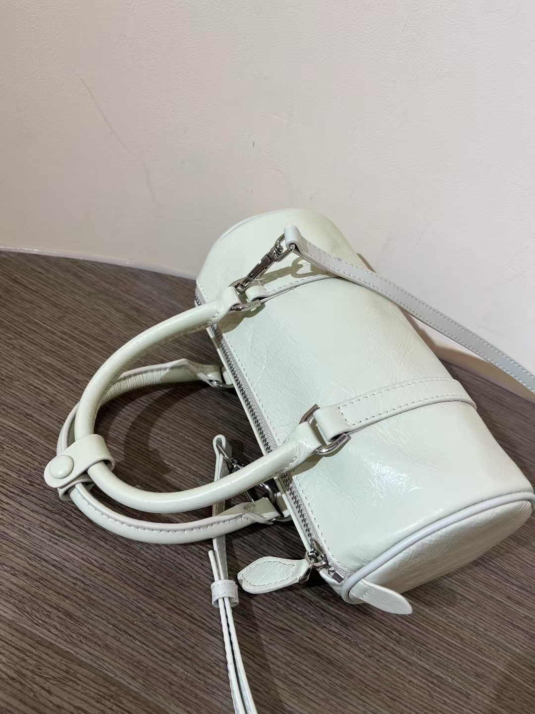 Top Grain Oil-Waxed Cowhide Cylindrical Pillow Bag  women's genuine leather handbag crossbody bag shoulder bag
