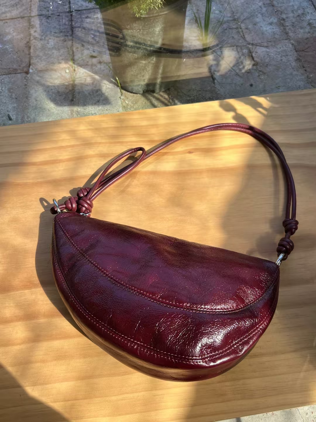 Top-Grain Oil-Waxed Cowhide Cloud-Shaped Dumpling Bag （big）genuine leather shoulder crossbody bag