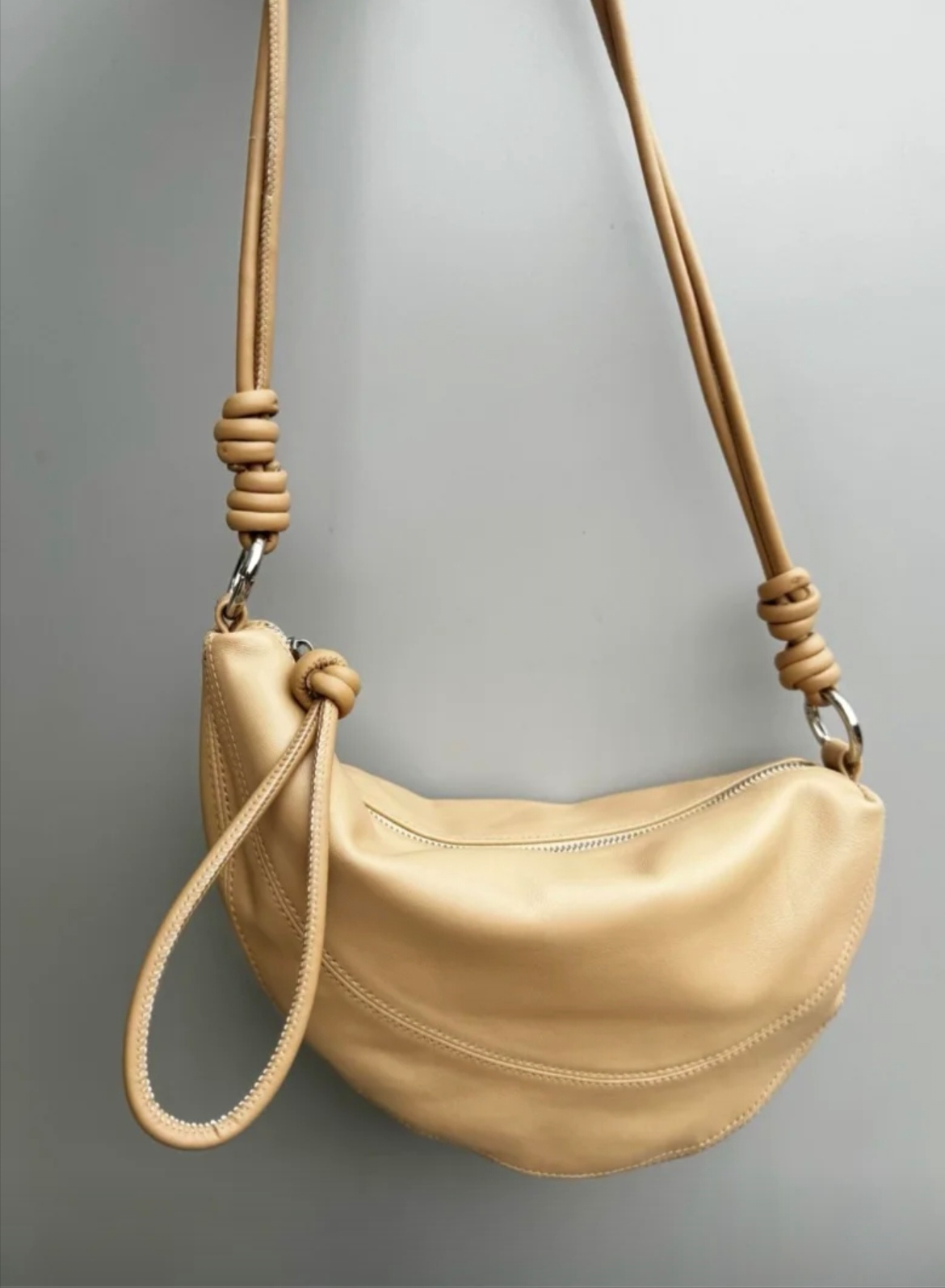 Top-Grain Oil-Waxed Cowhide Cloud-Shaped Dumpling Bag （big）genuine leather shoulder crossbody bag