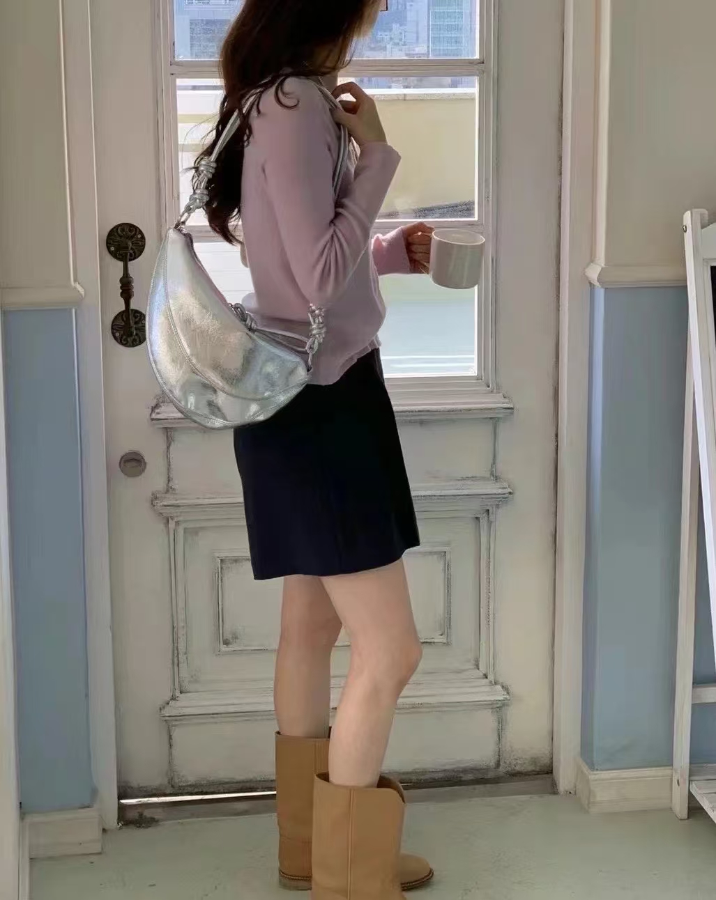 Top-Grain Oil-Waxed Cowhide Cloud-Shaped Dumpling Bag （big）genuine leather shoulder crossbody bag
