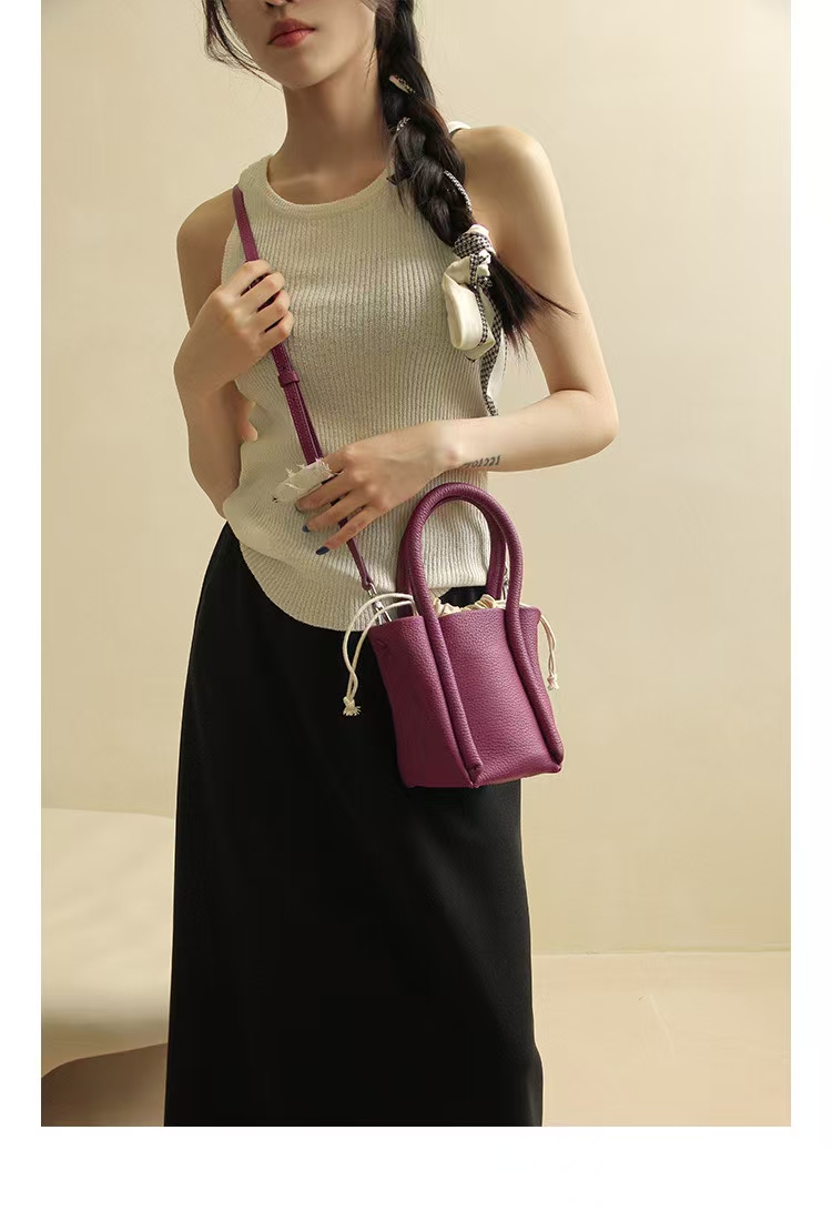 Top Grain Full-Grain Cowhide Handheld Crossbody Bag genuine leather shoulder bag handbag