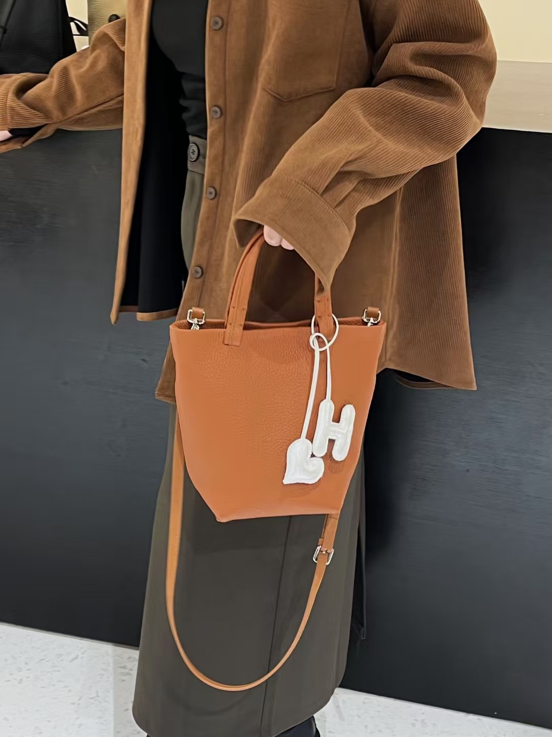 Top Grain Full-Grain Cowhide Handheld Crossbody Bag genuine leather shoulder bag handbag