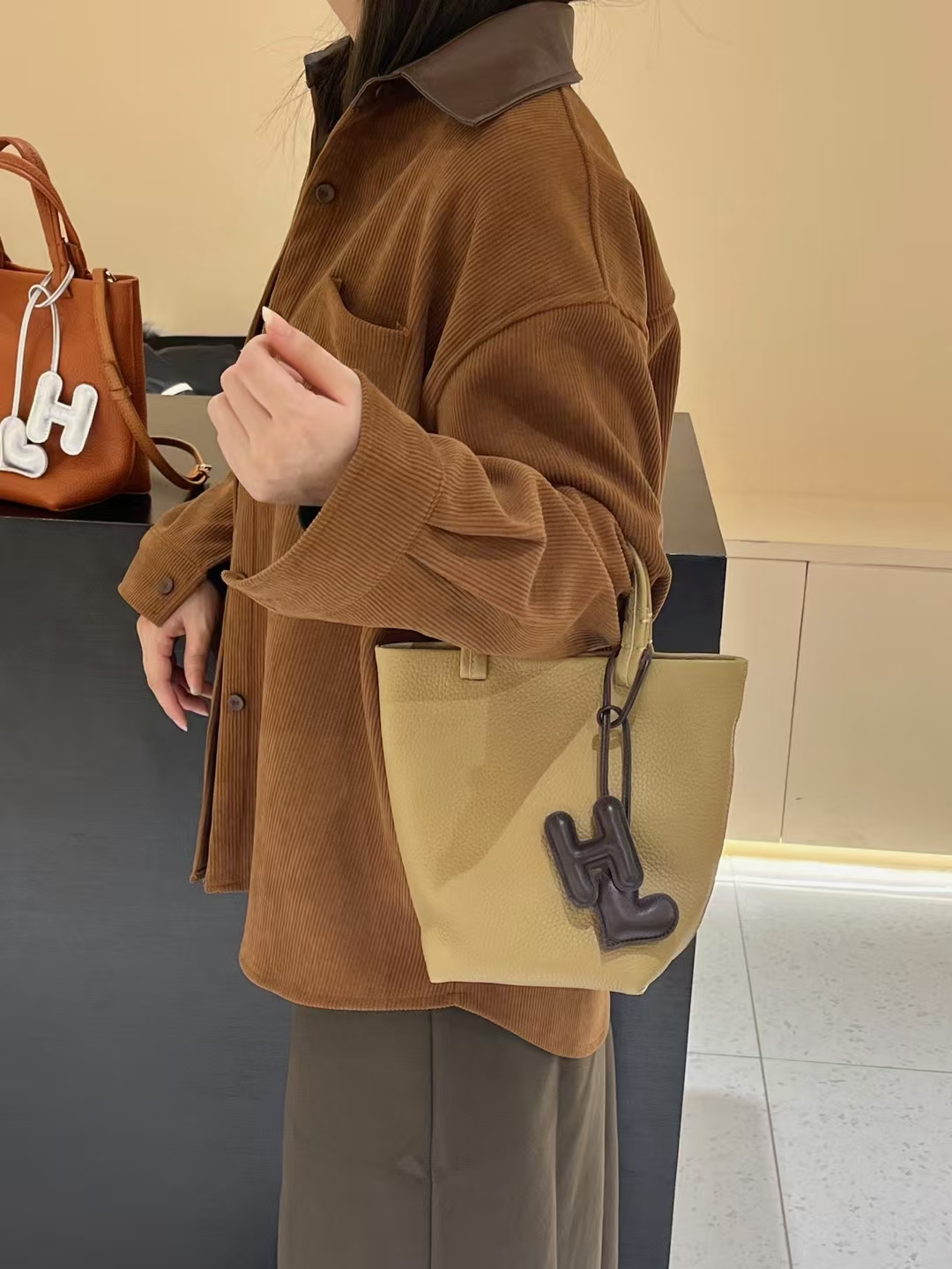 Top Grain Full-Grain Cowhide Handheld Crossbody Bag genuine leather shoulder bag handbag