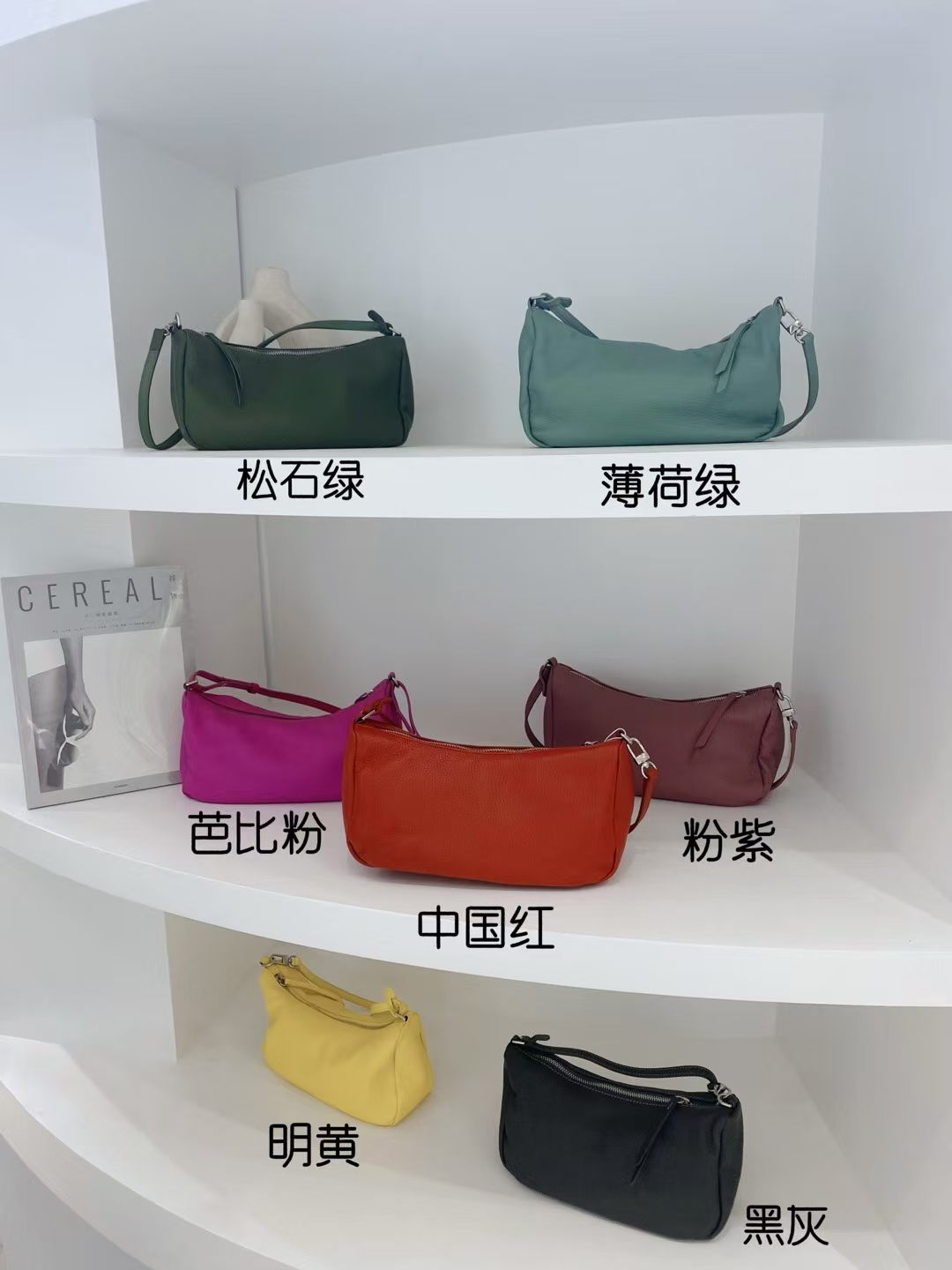 Top-Grain Cowhide Naturally Tumbled Single Shoulder Crossbody Bag genuine leather shoulder bag