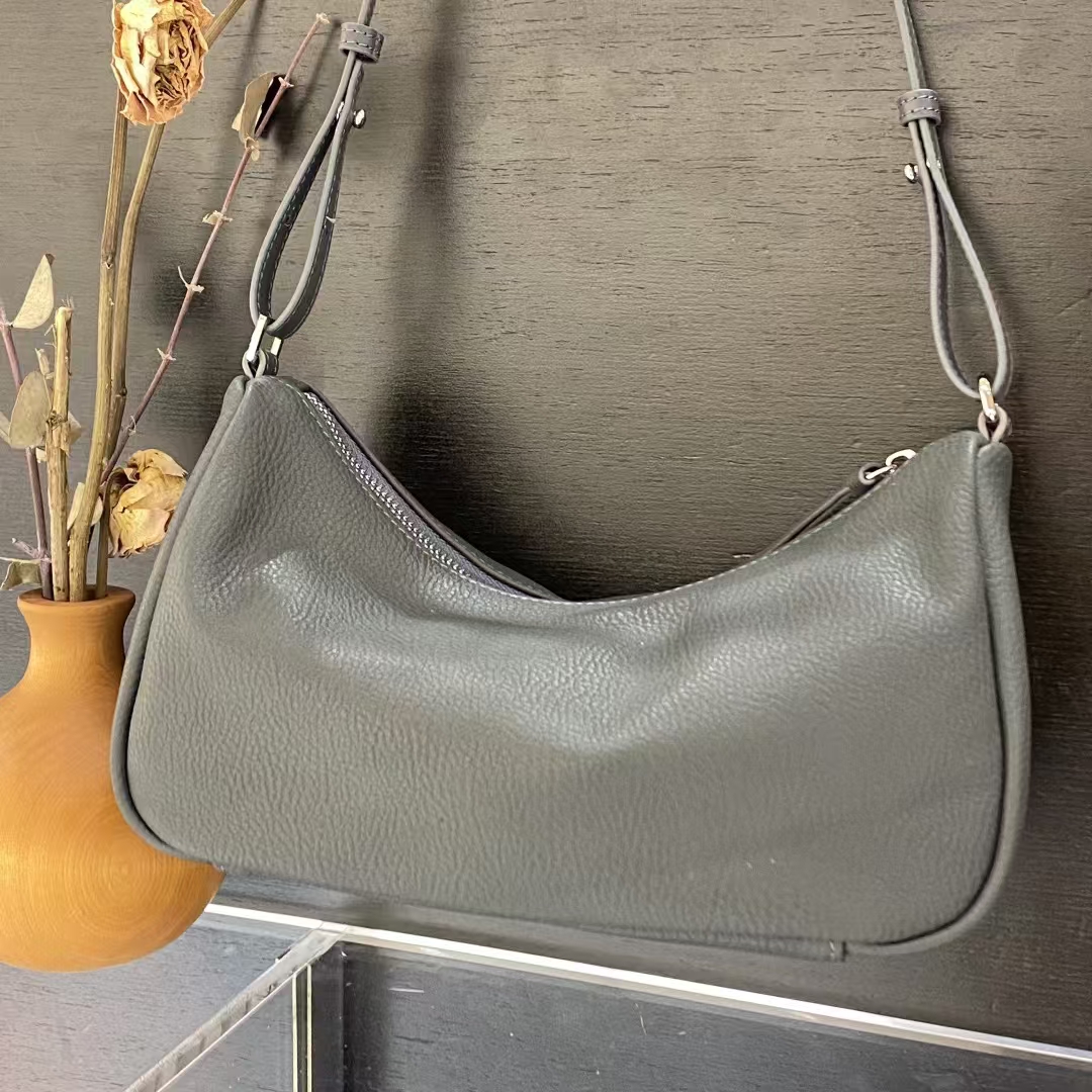 Top-Grain Cowhide Naturally Tumbled Single Shoulder Crossbody Bag genuine leather shoulder bag