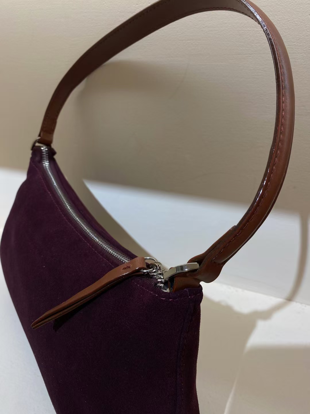 Top-Grain High-Gloss Suede Cowhide Underarm Baguette Bag  Fashion Bags for Women shoulder bag