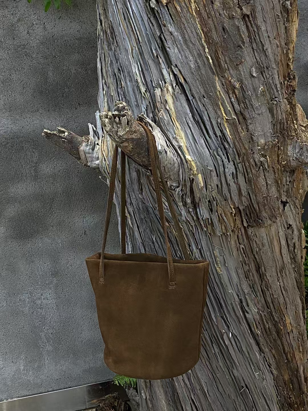 Top-Grain High-Gloss Suede Cowhide Bucket Bag fashion bags for women shoulder bag