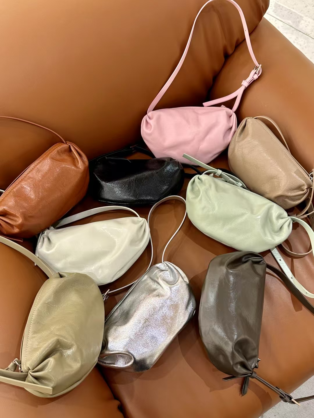 Top-Grain Oil-Waxed Cowhide Candy Bag genuine leather Mini Shoulder Bag for Women crossbody bag