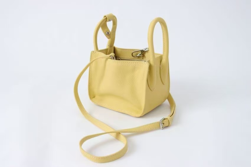 Top-Grain Cowhide Mini Wing Basket Bag genuine leather handbag crossbody bag Mini Shoulder Bag for Women