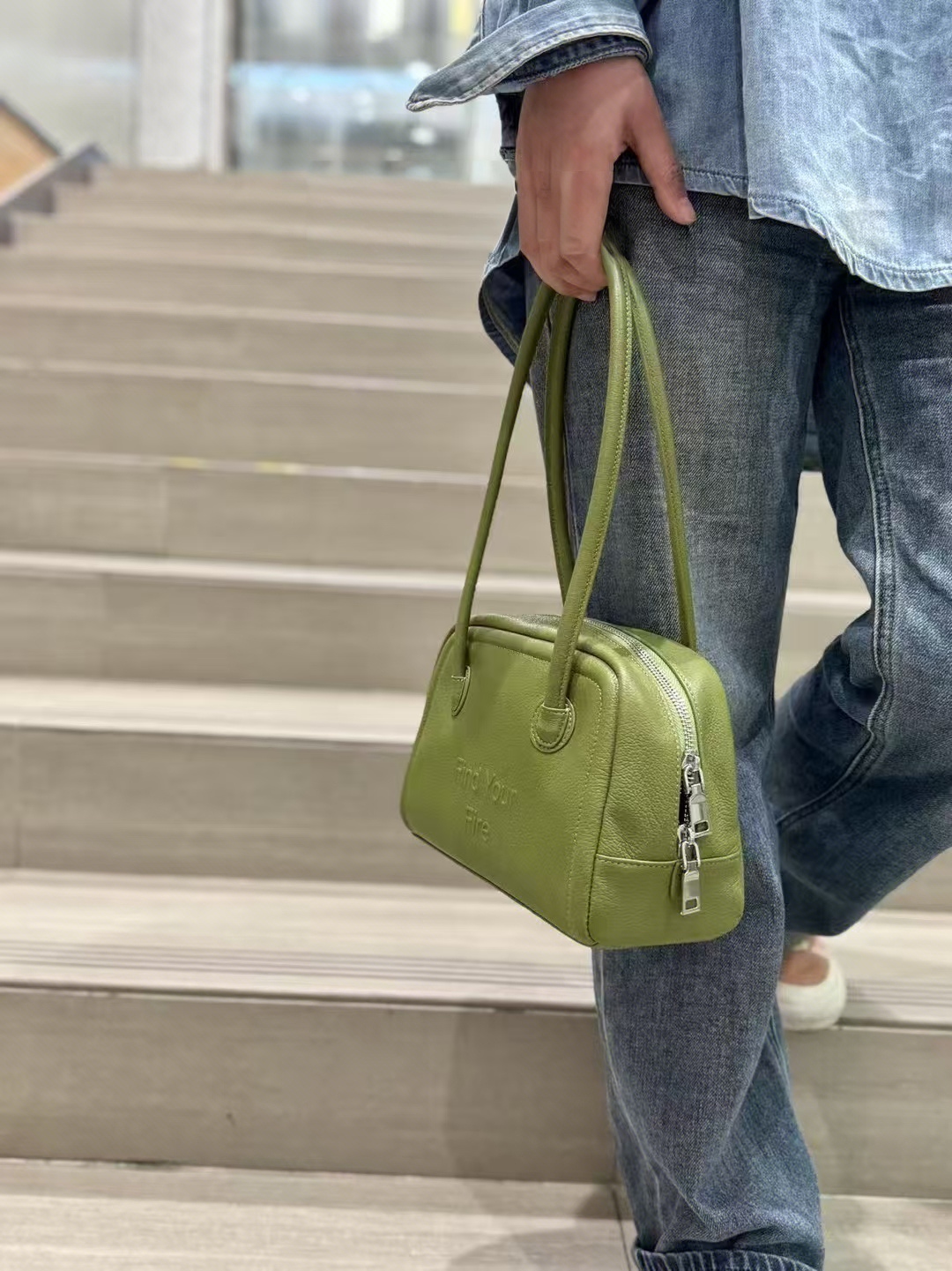 A-Grade Goatskin genuine leather Underarm Handheld handbag Shoulder Bag