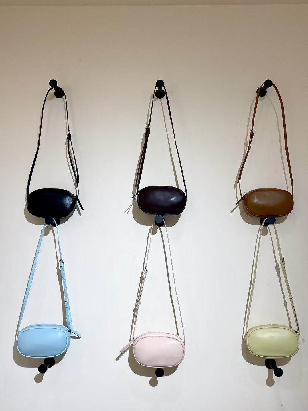 A-Grade Sheepskin Oval Bag genuine leather Mini Shoulder Bag crossbody bag for Women