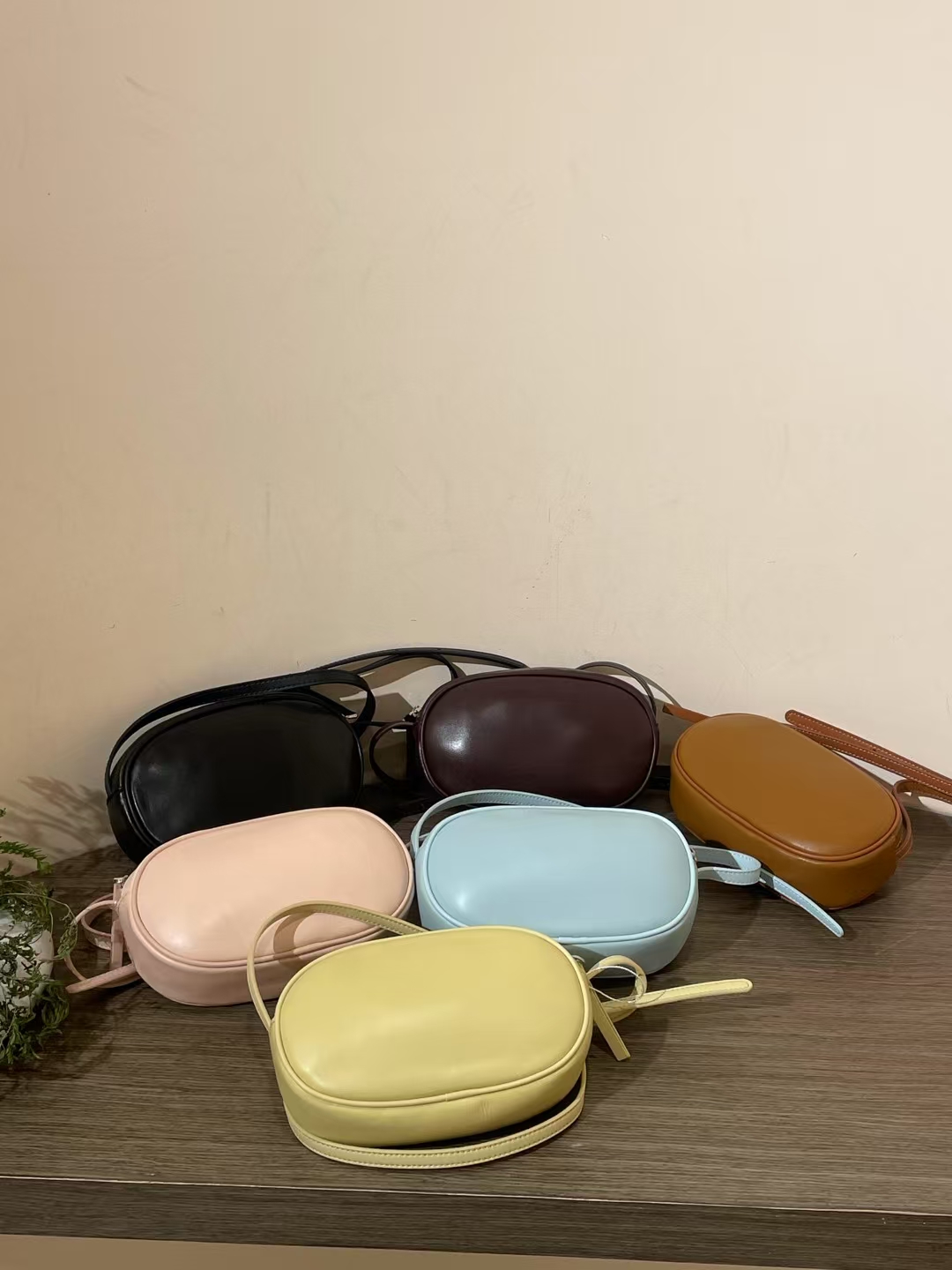 A-Grade Sheepskin Oval Bag genuine leather Mini Shoulder Bag crossbody bag for Women
