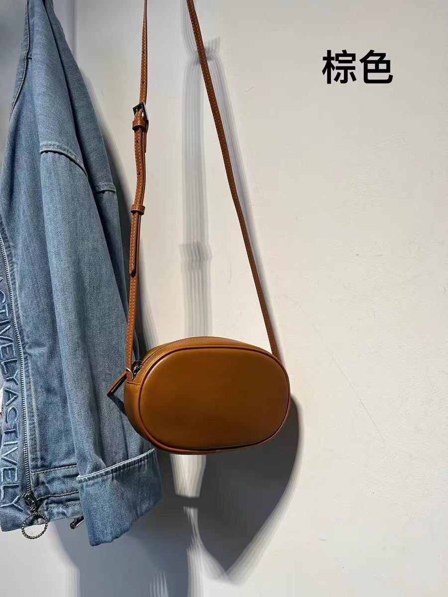 A-Grade Sheepskin Oval Bag genuine leather Mini Shoulder Bag crossbody bag for Women