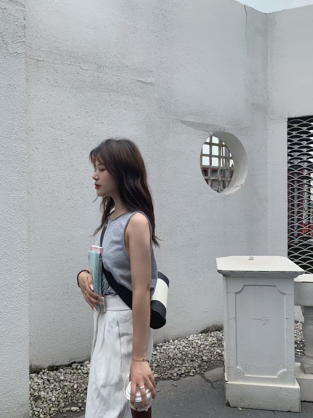 Top Grain Cowhide Color-Block Cylindrical Bag genuine leather mini crossbody shoulder bag