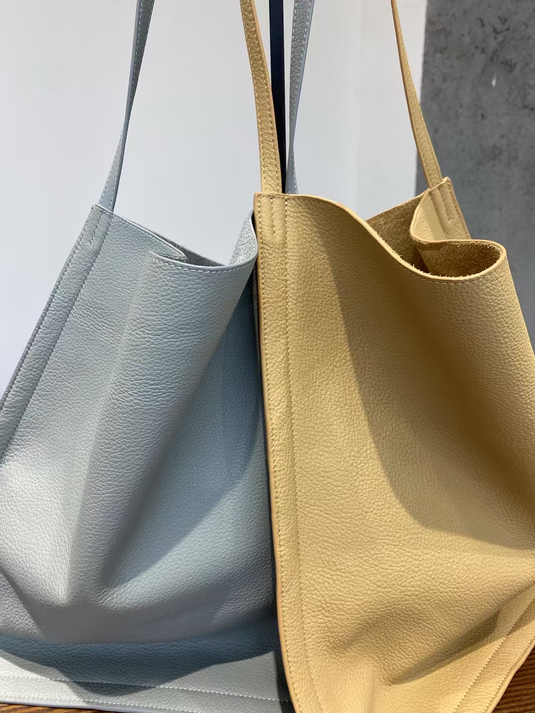 Top Grain Cowhide Natural Crash Casual  genuine leather Tote Bag Large Capacity Shoulder Bag