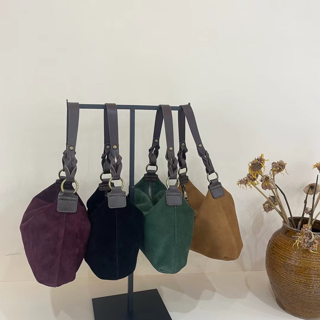 Top-Grain High-Gloss Matte Vintage Women's Baguette Bag Shoulder bag Crossbody bag Fashion Bags for Women
