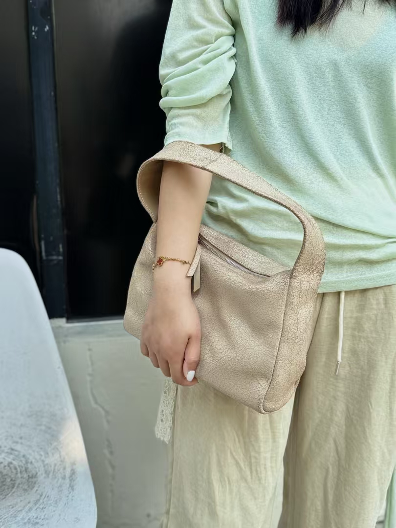 Top-Grain Cracked Cowhide genuine leather women's Vintage Bag Shoulder Bag