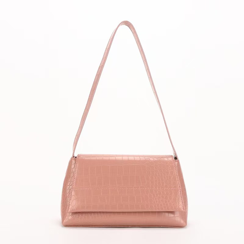 Top-Grain Cowhide Crocodile Embossed genuine leather Shoulder Bag for women fashion bag