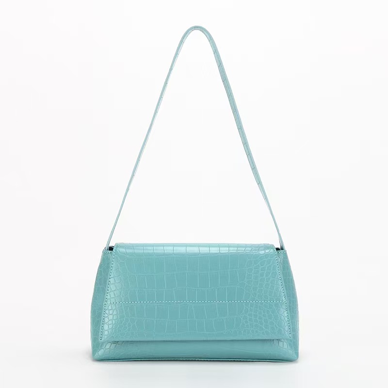Top-Grain Cowhide Crocodile Embossed genuine leather Shoulder Bag for women fashion bag