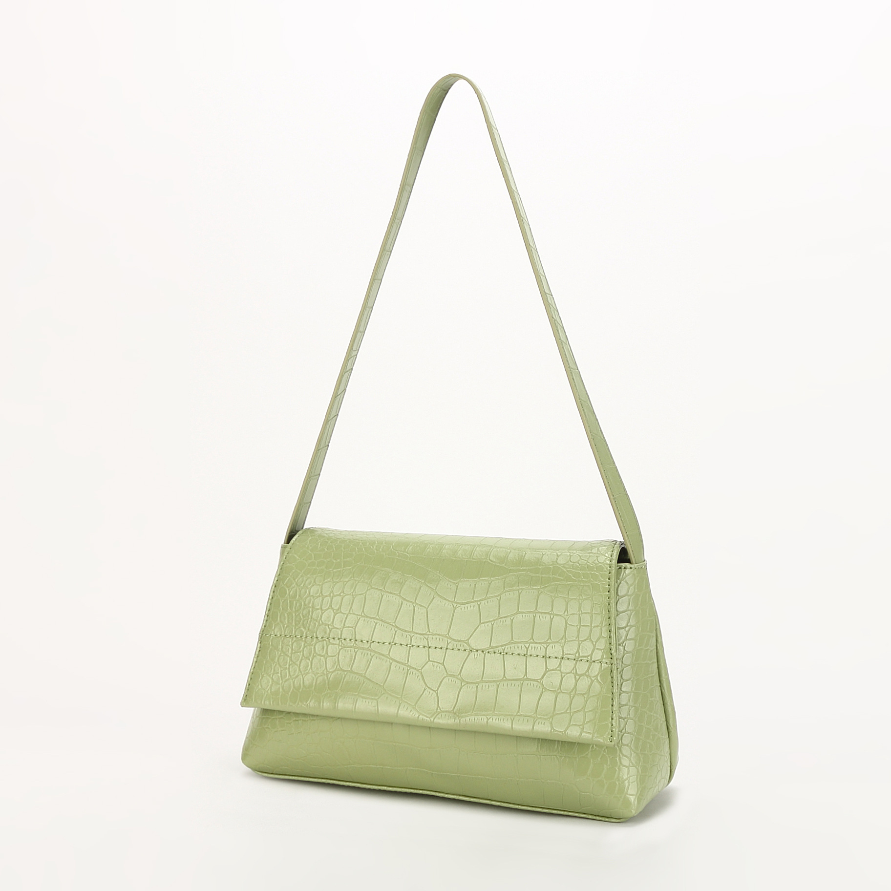 Top-Grain Cowhide Crocodile Embossed genuine leather Shoulder Bag for women fashion bag