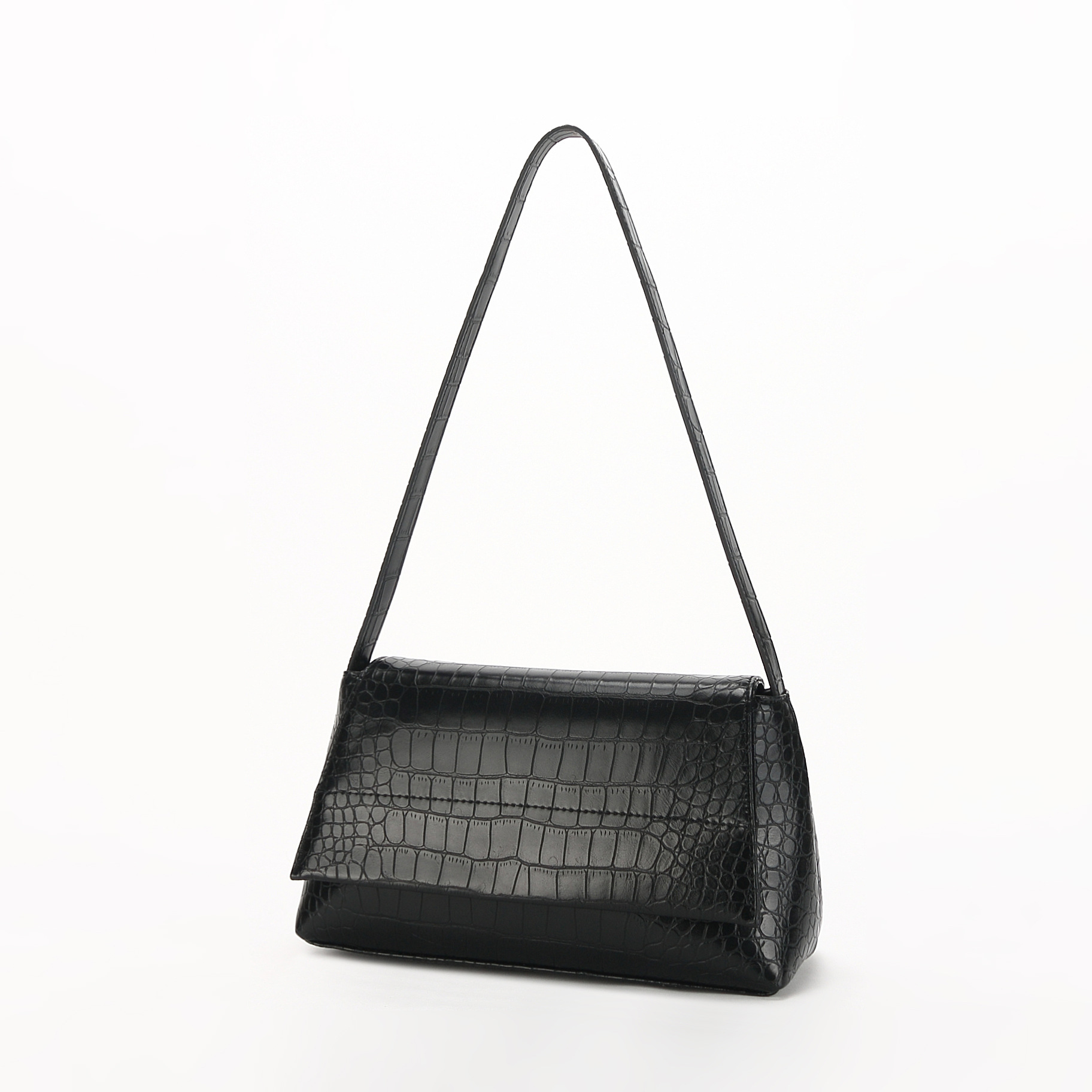 Top-Grain Cowhide Crocodile Embossed genuine leather Shoulder Bag for women fashion bag