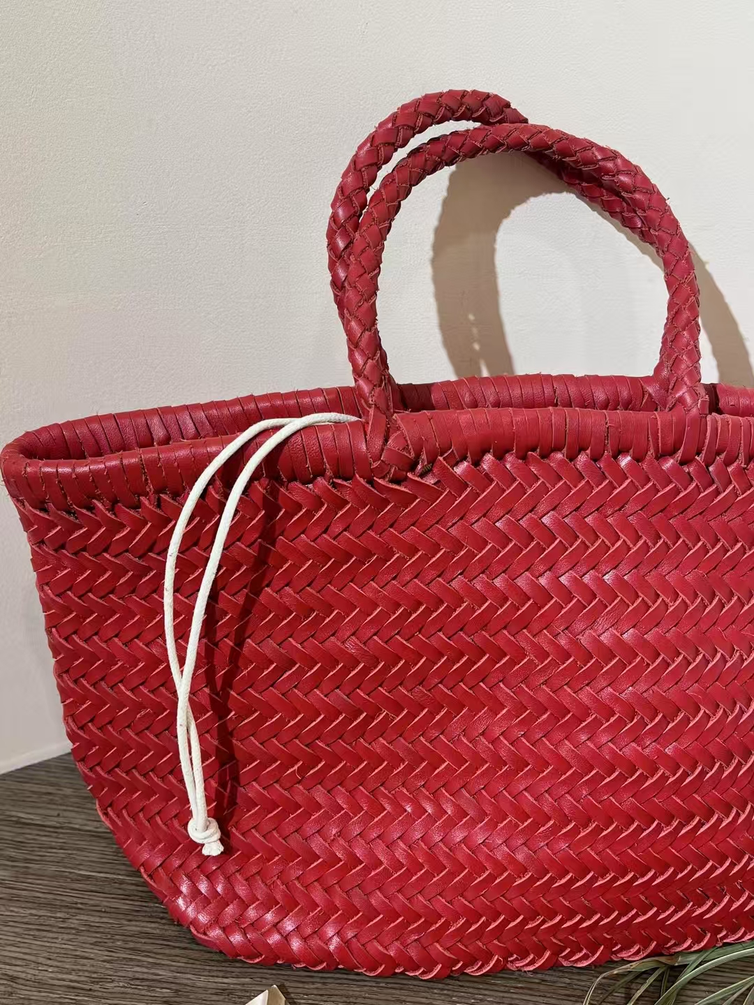Top-Grain Cowhide Fully Handwoven Basket Tote Bag large capacity genuine leather handbag shoulder bag