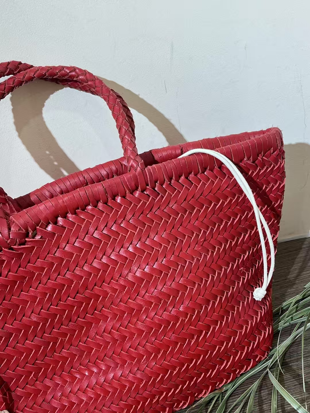 Top-Grain Cowhide Fully Handwoven Basket Tote Bag large capacity genuine leather handbag shoulder bag