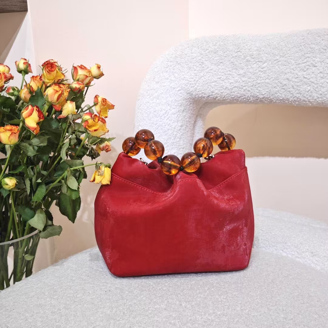 Velvet-Satin Cowhide Cloud Bag genuine leather Vintage Bag Mini Shoulder Bag for Women evening bag
