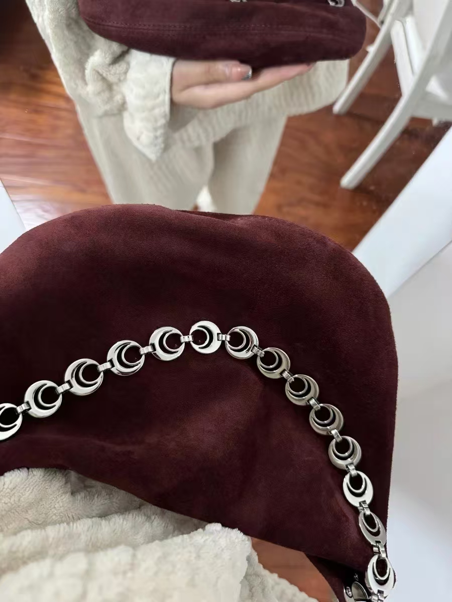 Top-Grain High-Gloss Suede Cowhide Crescent Bag (big)  Fashion Bags for Women Shoulder bag crossbody bag