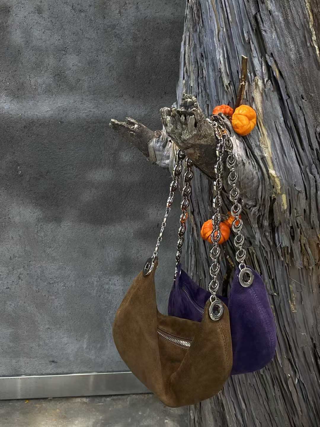 Top-Grain High-Gloss Suede Cowhide Crescent Bag （small) genuine leather women's shoulder bag
