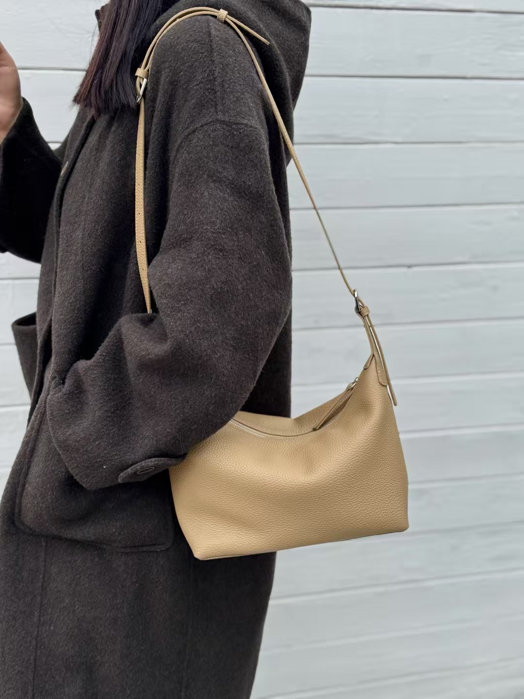 Top grain full grain cowhide hobo bag genuine leather women's shoulder bag crossbody bag